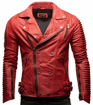 Crone Unique Premium Lederjacke, Rot