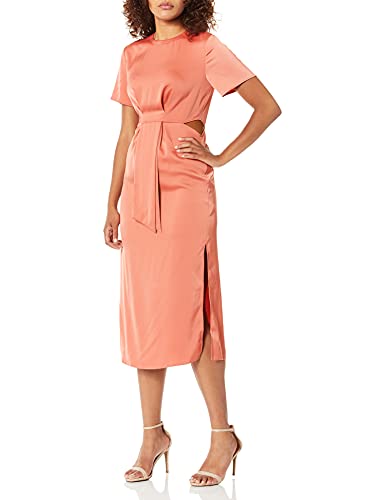 C/MEO COLLECTIVE PROVIDED Kurzärmliges Midikleid mit Stehkragen, Pink C/MEO COLLECTIVE PROVIDED Kurzärmliges Midikleid mit Stehkragen, Pink