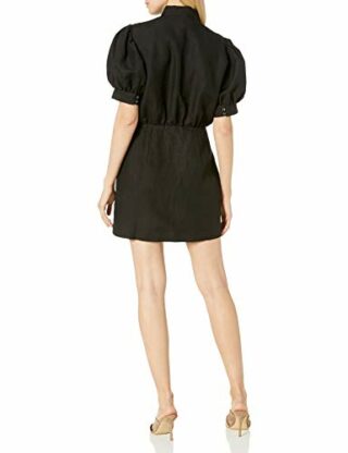 C/MEO COLLECTIVE Worthy Mini Kleid mit Puffärmeln, Schwarz