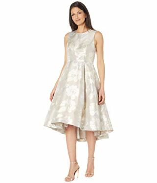 Calvin Klein Ärmelloses Partykleid mit Saum, Gold