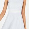Calvin Klein Ärmelloses, ausgestelltes Kleid, Weiß
