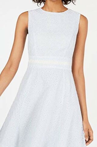 Calvin Klein Ärmelloses, ausgestelltes Kleid, Weiß
