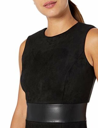 Calvin Klein Ausgestellte Kleid mit Rundhalsausschnitt, Schwarz