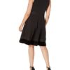 Calvin Klein Ausgestelltes Kleid mit Samtbesatz, Schwarz