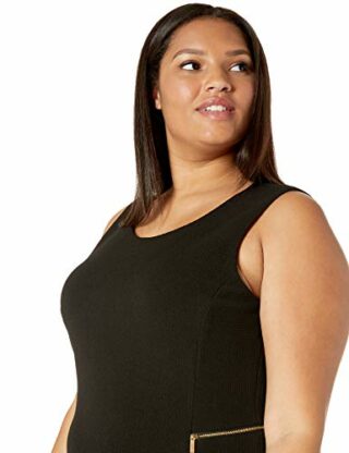 Calvin Klein Dash Jacquard Etuikleid, Schwarz
