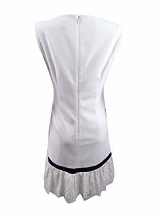 Calvin Klein Etuikleid mit Spitzensaum, Ärmellos, Schwarz