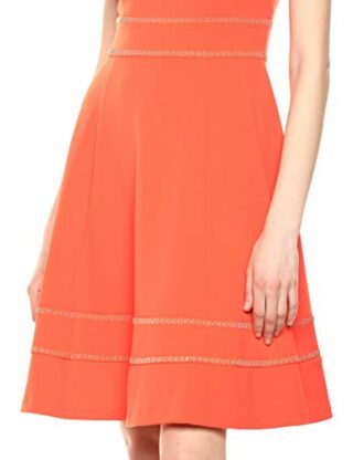 Calvin Klein Fit and Flare Ausgestelltes Kleid, Orange