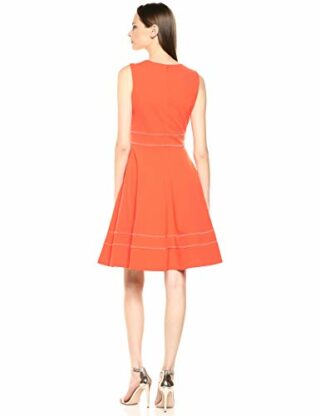 Calvin Klein Fit and Flare Ausgestelltes Kleid, Orange