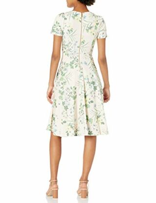 Calvin Klein Kurzarm A-Linie Midikleid, Bunt