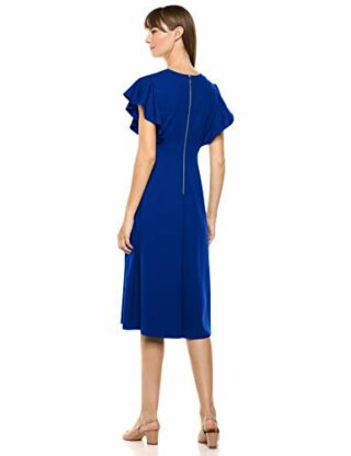 Calvin Klein Midikleid mit Flatterärmel, Blau