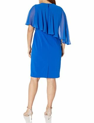 Calvin Klein Plus Size Chiffon Popover Cape Etuikleid, Blau