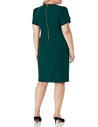 Calvin Klein Plus Size Etuikleid mit Tulpenärmeln, Grün