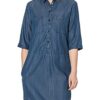 Camel Active 3099315S61 Sommerkleid, Hemdblusenkleid, Blau