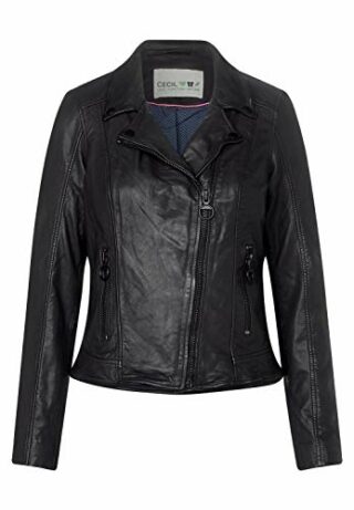 Cecil 211043 Lederjacke Damen, Schwarz