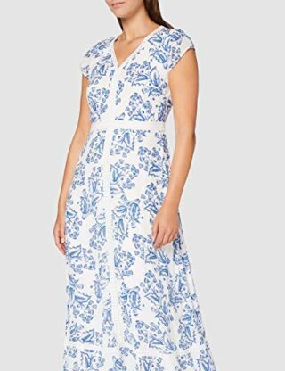 Comma 81.006.81.2303 A-Linien-Kleid, Sommerkleid, Blau