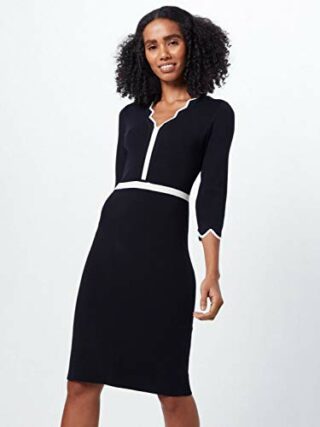 Comma 85.899.82.0897 Strickkleid, Schwarz