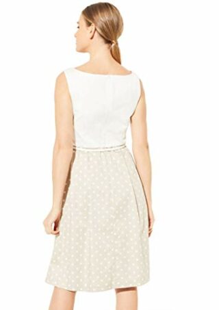 Comma 8E.095.82.5636 A-Linien-Kleid, Beige