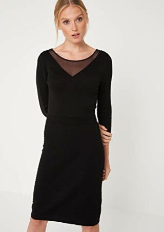 Comma 8E.895.82.4806 Strickkleid, Schwarz