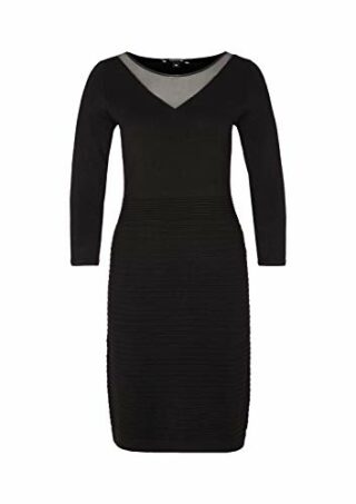 Comma 8E.895.82.4806 Strickkleid, Schwarz
