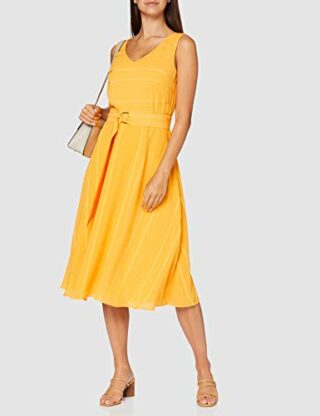 Comma 8t.006.82.5309 A-Linien-Kleid, Sommerkleid, Gelb