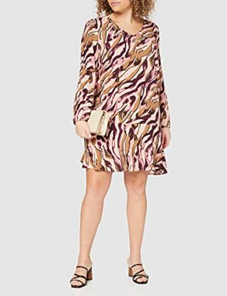 Comma A-Linien-Kleid kurz, Braun