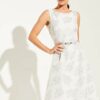 Comma Abendkleid in A-Linie, Weiß