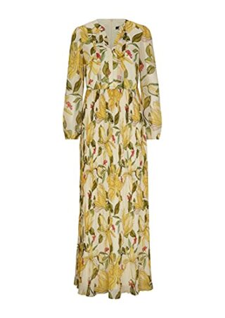 Comma Chiffon-Kleid mit plissiertem Rock, Weiß
