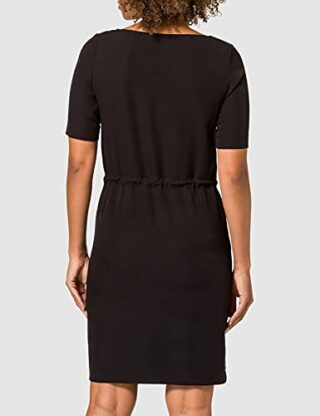 Comma Cocktailkleid mit Kordelzug, Schwarz
