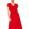 Comma Etuikleid aus Chiffon, Rot