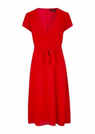Comma Etuikleid aus Chiffon, Rot