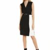 Comma Etuikleid mit Taillengürtel, Midikleid, Schwarz