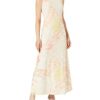 Comma Mesh Maxikleid, Beige