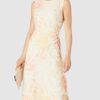 Comma Mesh Maxikleid, Beige