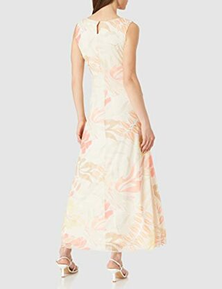 Comma Mesh Maxikleid, Beige