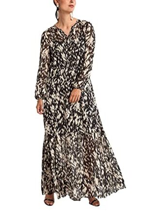 Comma Sommerkleid Lang, Schwarz