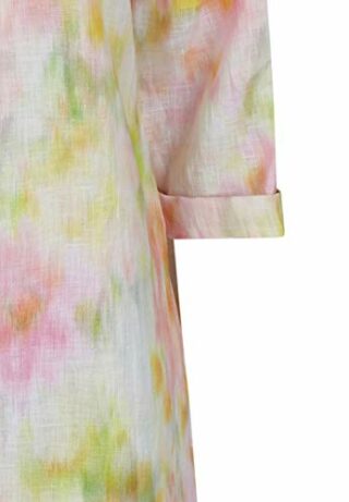 Daniel Hechter Leinen-Kleid, Hemdblusenkleid, Bunt