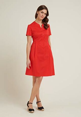 Daniel Hechter Modernes A-Linien-Kleid mit Knopfleiste, Rot