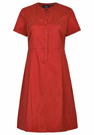 Daniel Hechter Modernes A-Linien-Kleid mit Knopfleiste, Rot