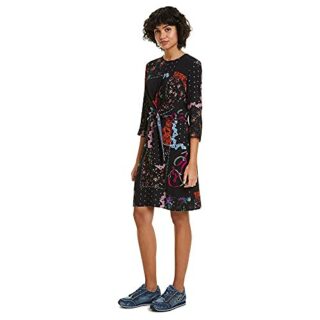 Desigual Dress LEIA Minikleid mit Blumenmuster, Schwarz