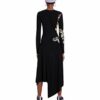 Desigual Vest_Rose Midikleid, Langarm, Schwarz