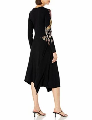 Desigual Vest_Rose Midikleid, Langarm, Schwarz