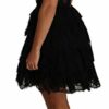 Dolce & Gabbana IT38 Minikleid mit Blumenspitze und Rüschen, Schwarz