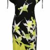 Doris Streich Ausgestelltes Kleid mit Allover-Muster, Schwarz