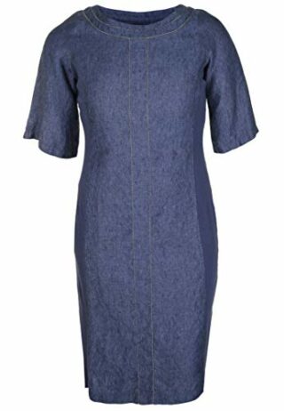 Doris Streich Leinenkleid im Denim-Stil, Blau