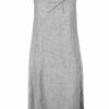 Doris Streich Leinenkleid mit Galonstreifen Biesen, Grau