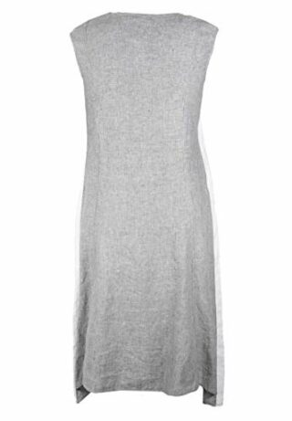 Doris Streich Leinenkleid mit Galonstreifen Biesen, Grau