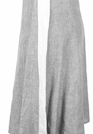 Doris Streich Leinenkleid mit Galonstreifen Biesen, Grau