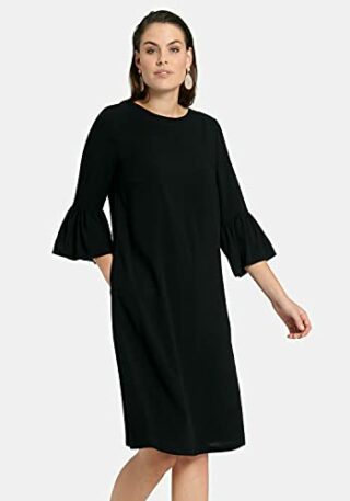 EMILIA LAY Abendkleid mit 3/4-Arm, Schwarz