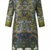 EMILIA LAY Abendkleid mit Allover-Muster, Grün