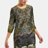 EMILIA LAY Abendkleid mit Allover-Muster, Grün